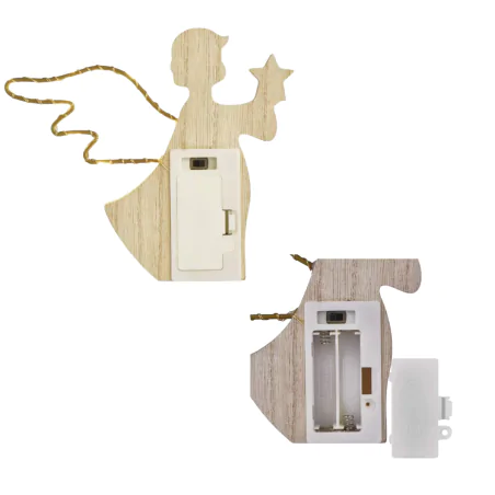 Dekoracje-swiateczne-led - aniołek led drewniany na baterie upominek na święta bożego narodzenia dcww43 emos 