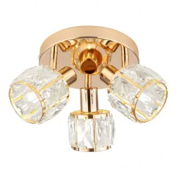 Oswietlenie-sufitowe - dubai lampa sufitowa oprawa potrójna złota kryształowa 98-23506 candellux