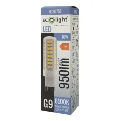Gwint-trzonek-g9 - mocna żarówka led g9 10w zimna barwa 6500k 950lm ec20753 eco-light 