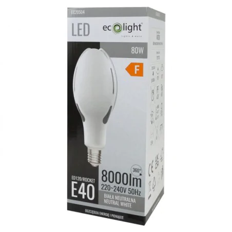 Gwinttrzonek-e40 - żarówka led uliczna do latarni mocna e40 80w 4000k 8000lm eco-light 