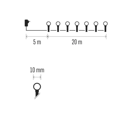 Oswietlenie-choinkowe - lampki na choinkę kulki led 200 cherry 20m zimna biel 8 programów ip44 d5ac23 emos 