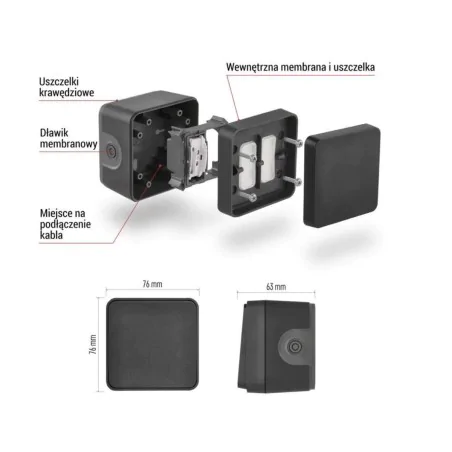 Wylaczniki-schodowe - wyłącznik podwójny schodowy natynkowy szary ip55 cyklone emos 
