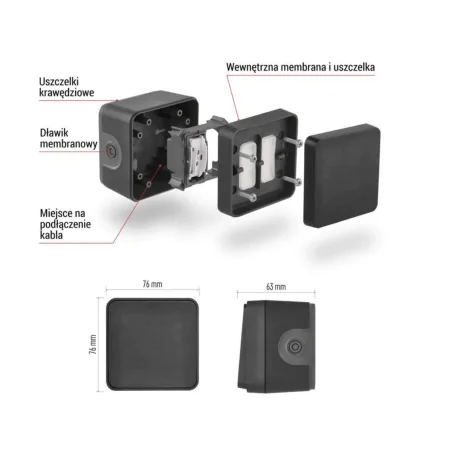 Wylaczniki-schodowe - wyłącznik podwójny schodowy natynkowy szary ip55 cyklone emos 