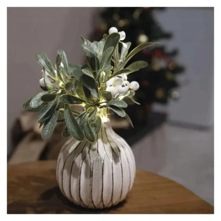 Dekoracje-swiateczne-led - dekoracja świąteczna świecąca gałązka jemioła led na baterie emos dctw29 