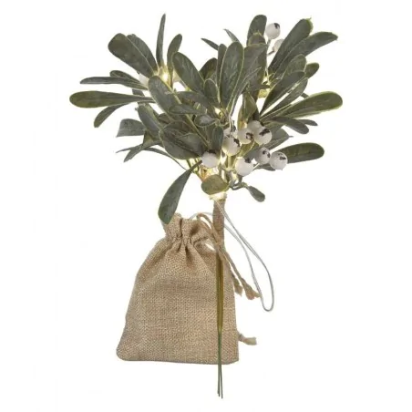 Dekoracje-swiateczne-led - dekoracja świąteczna świecąca gałązka jemioła led na baterie emos dctw29 