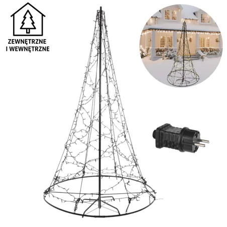 Dekoracje-swiateczne-led - dekoracja świąteczna świecąca choinka led na zewnątrz 180cm z ciepłym światłem ip44 dctw32 emos 