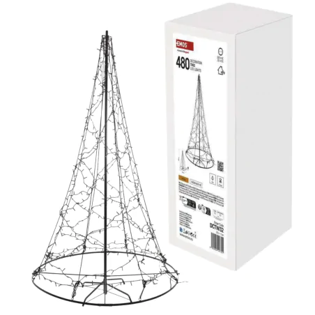 Dekoracje-swiateczne-led - dekoracja świąteczna świecąca choinka led na zewnątrz 180cm z ciepłym światłem ip44 dctw32 emos 