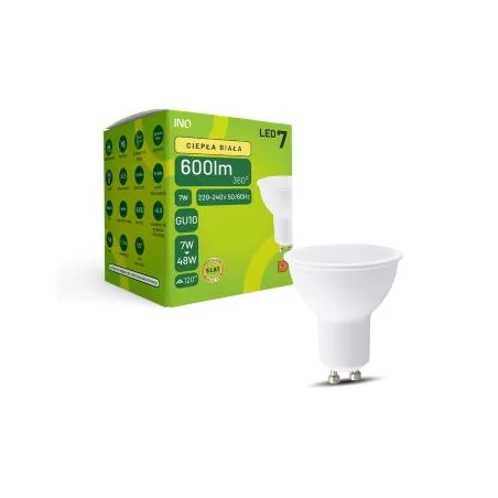 Gwint-trzonek-gu10 - żarówka led reflektor 7w gu10 ciepłe światło 3000k 600lm mr035-2ww inq 