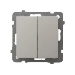 Wylaczniki-podwojne - włącznik świecznikowy kaszmirowy przełącznik podwójny do światła matowy as łp-2g/m/82 ospel