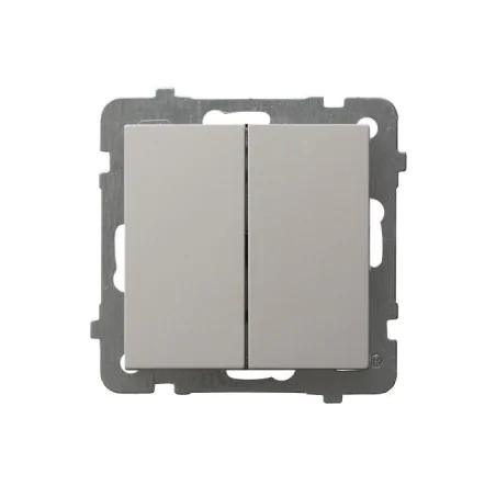 Wylaczniki-podwojne - włącznik świecznikowy kaszmirowy przełącznik podwójny do światła matowy as łp-2g/m/82 ospel 