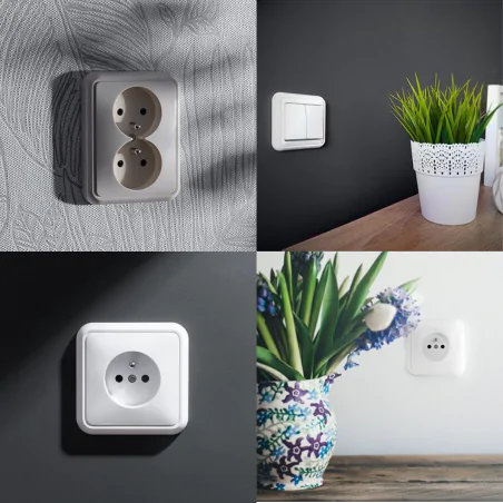 Gniazda-podwojne-podtynkowe - brązowe gniazdo podwójne z uziemieniem czeskie z ramką 4gpd-2z liza karlik 