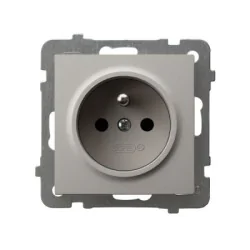 Gniazda-pojedyncze-podtynkowe - gniazdo elektryczne pojedyncze z uziemieniem kaszmirowe kontakt matowy as gp-1gz/m/82 ospel