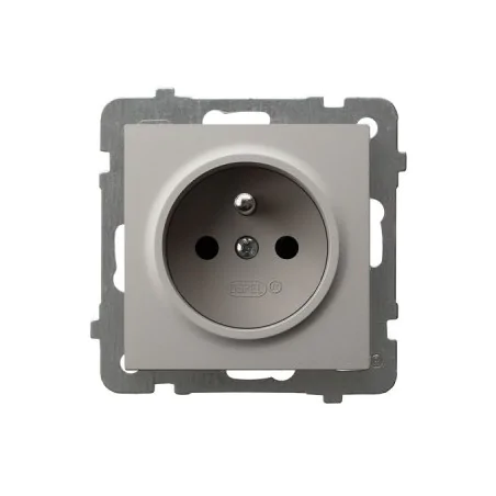 Gniazda-pojedyncze-podtynkowe - gniazdo elektryczne pojedyncze z uziemieniem kaszmirowe kontakt matowy as gp-1gz/m/82 ospel 