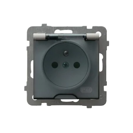 Gniazda-pojedyncze-podtynkowe - gniazdo elektryczne łazienkowe z klapką dymną ip44 as gph-1gz/m/82/d ospel 
