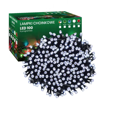 Oswietlenie-choinkowe - lampki choinkowe białe zimne 100 led światełka na choinkę wewnętrzne inq 