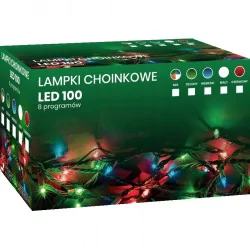 Oswietlenie-choinkowe - lampki choinkowe wewnętrzne led 100 czerwone światełka na choinkę inq 