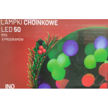 Oswietlenie-choinkowe - lampki choinkowe kolorowe kuleczki 50 led  mix  3w 5m inq 