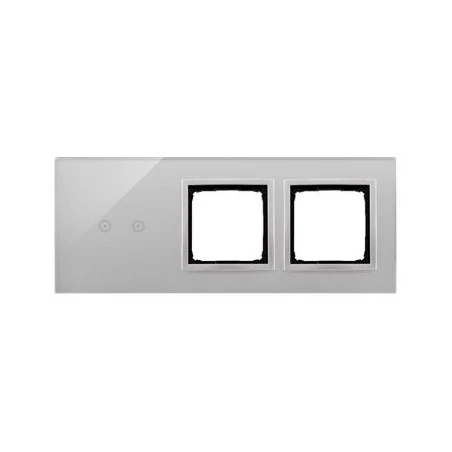 Panele-dotykowe - panel dotykowy 2 pola dotykowe poziome+2 otwory na osprzęty srebrna mgła dstr3200/71 simon 54 touch kontakt simon 