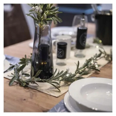 Dekoracje-swiateczne-led - dekoracja świąteczna świecąca girlanda na stół jemioła led na baterie emos dctw27 