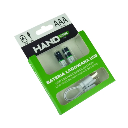 Baterie - baterie cienkie paluszki z możliwością ładowania kablem usb-c akumulatorki zestaw 2szt. 750mah w-00536 plast-rol 