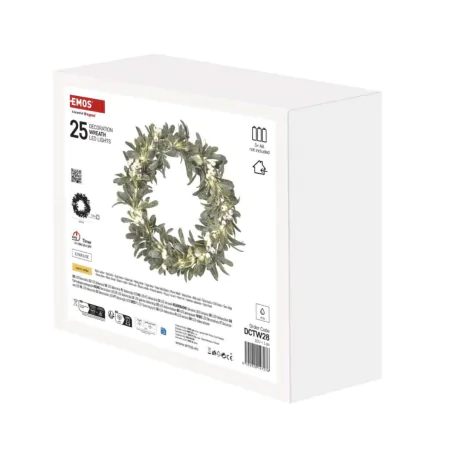 Dekoracje-swiateczne-led - wianek świąteczny na drzwi jemioła led na baterie emos dctw28 