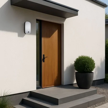 Kinkiety-ogrodowe - lampa led hermetyczna z czujką ruchu kinkiet elewacyjny 15w abel 04355 ip65  ideus 