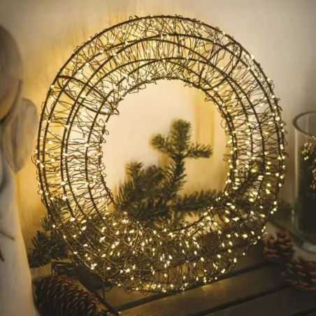 Dekoracje-swiateczne-led - wianek świąteczny na drzwi dekoracja wieniec bożonarodzeniowy emos dctw34 