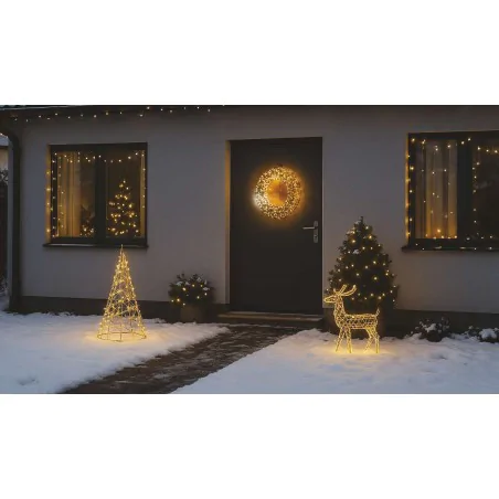 Dekoracje-swiateczne-led - wianek świąteczny na drzwi dekoracja wieniec bożonarodzeniowy emos dctw34 