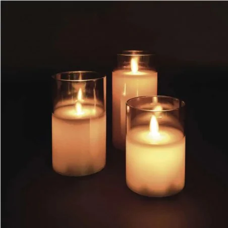 Dekoracje-swiateczne-led - dekoracyjne szklane świece led z ruchomym płomieniem 3 sztuki na baterie dccw05   emos 