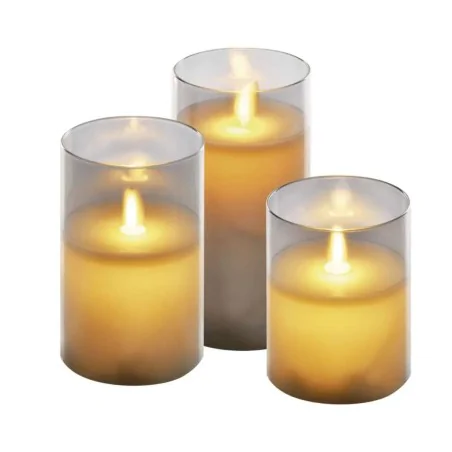 Dekoracje-swiateczne-led - dekoracyjne szklane świece led z ruchomym płomieniem 3 sztuki na baterie dccw05   emos 