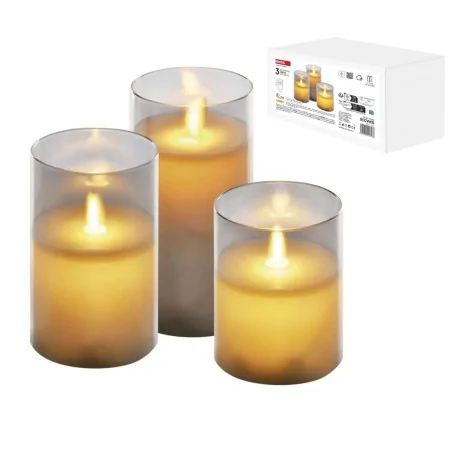 Dekoracje-swiateczne-led - dekoracyjne szklane świece led z ruchomym płomieniem 3 sztuki na baterie dccw05   emos 