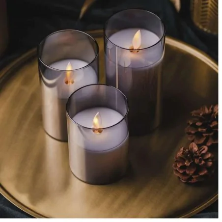 Dekoracje-swiateczne-led - dekoracyjne szklane świece led z ruchomym płomieniem 3 sztuki na baterie dccw05   emos 