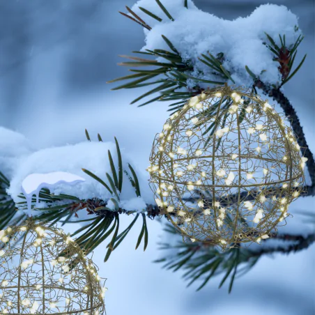 Lampki-choinkowe-i-ozdoby-swiateczne - dekoracja na święta bożego narodzenia wisząca świecąca kula z ciepłym światłem dctw33 