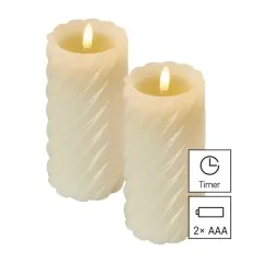 Dekoracje-swiateczne-led - woskowe świece led na baterie z timerem 2 sztuki dccw17  emos