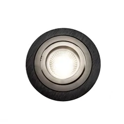 Oprawy-sufitowe - okrągła oprawa wpuszczana ozzo mino 212-bb ip20 czarna szczotkowana inq