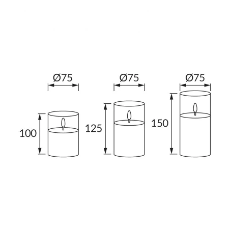 Dekoracje-swiateczne-led - dekoracyjne szklane świece led z pilotem 3 sztuki trio 04889 ideus 