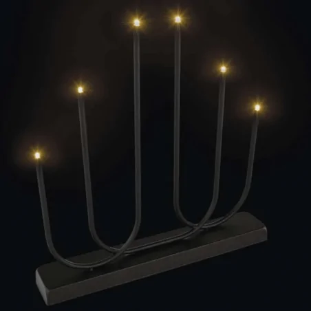 Dekoracje-swiateczne-led - świecznik led czarny bezprzewodowy z ciepłym światłem 6 diod led prezent dekoracja świąteczna dcaw24 emos 