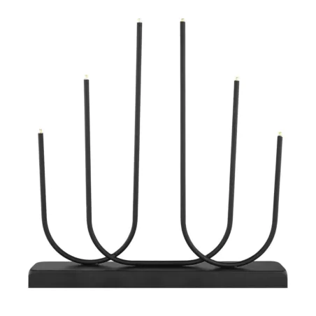 Dekoracje-swiateczne-led - świecznik led czarny bezprzewodowy z ciepłym światłem 6 diod led prezent dekoracja świąteczna dcaw24 emos 