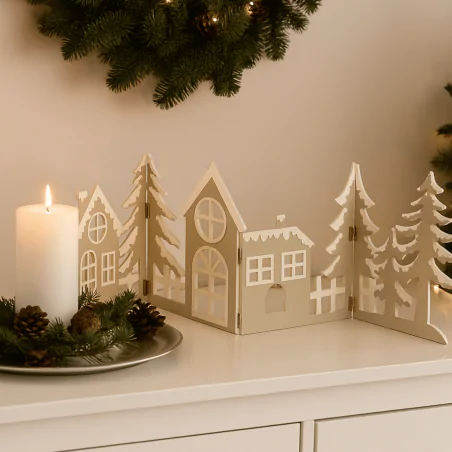 Dekoracje-swiateczne-led - dekoracja świąteczna wioska led bezprzewodowa z ciepłym światłem dcww41 emos 