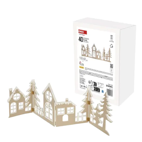 Dekoracje-swiateczne-led - dekoracja świąteczna wioska led bezprzewodowa z ciepłym światłem dcww41 emos 