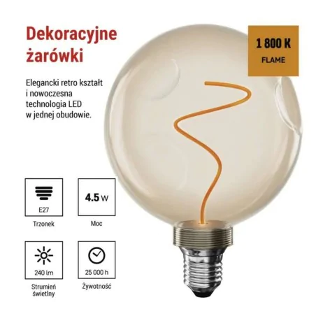Zarowki-dekoracyjne - żarówka dekoracyjna ozdobna bursztynowa retro 4.5w ciepła e27  emos 