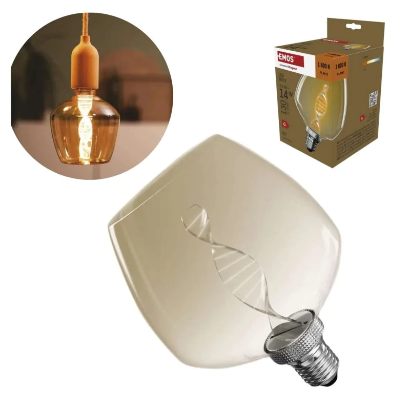 Zarowki-dekoracyjne - żarówka dekoracyjna ozdobna bursztynowa retro spirala 3,5w ciepła e27  emos firmy EMOS 