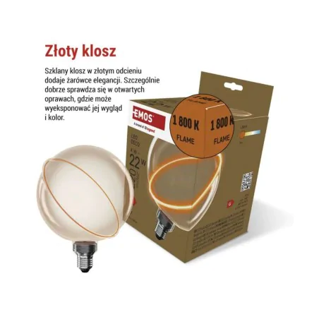 Zarowki-dekoracyjne - żarówka led dekoracyjna z ozdobnym okręgiem 4w ciepła e27 emos 