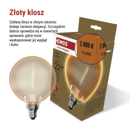 Zarowki-dekoracyjne - żarówka led ozdobna retro vintage złota 4w ciepła e27 emos 