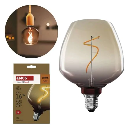 Zarowki-dekoracyjne - żarówka dekoracyjna ozdobna bursztynowa vintage spirala 4w ciepła e27  emos 