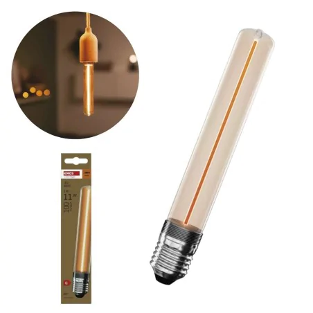 Zarowki-dekoracyjne - żarówka led podłużna do lampy dekoracyjna bursztynowa długa t30 2w  emos 