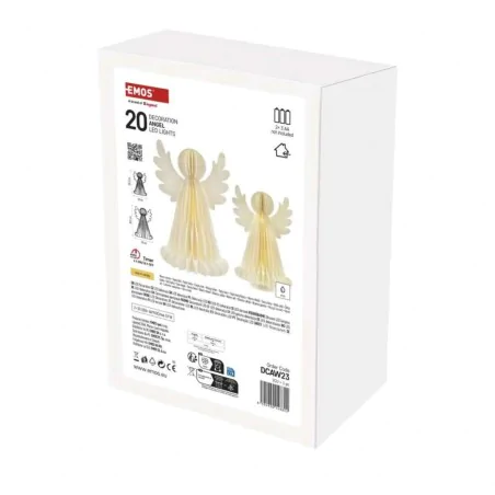 Dekoracje-swiateczne-led - papierowe świecące anioły led ozdoba na święta dcaw23 emos 