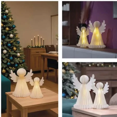 Dekoracje-swiateczne-led - papierowe świecące anioły led ozdoba na święta dcaw23 emos 