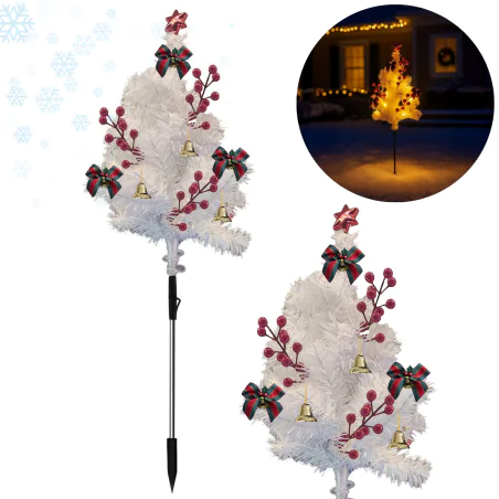 Dekoracje-swiateczne-led - dekoracja bożonarodzeniowa choinka led na zewnątrz wbijana biała ml2408 eko-light 