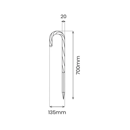 Dekoracje-swiateczne-led - łańcuch świąteczny na zewnątrz laski cukrowe 5szt girlanda wbijana ml2406 eko-light 